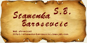 Stamenka Baroševčić vizit kartica